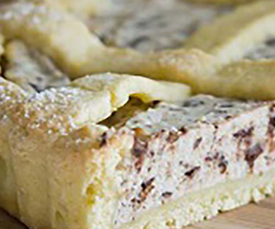 Torta di ricotta con gocce di cioccolata